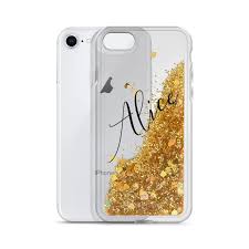 Custom Name Phone Case Shiny Silver Gold Pink Sparkling Liquid Glitter Phone Case Liquid Glitter Phone Case Glitter Phone Cases Gold Iphone Case