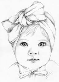 Custom Portrait Baby Girl Or Family Pencil Portrait Drawing From A Photo Portrait Drawing Pencil Portrait Drawing Baby Face Drawing