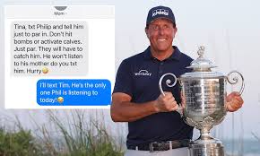 — phil mickelson (@philmickelson) march 26, 2019 parts 3, 4, and 5 of phil kwan do calves. Phil Mickelson S Sister Reveals Hilarious Text Exchange With Their Nervous Mum During Us Pga Climax Daily Mail Online