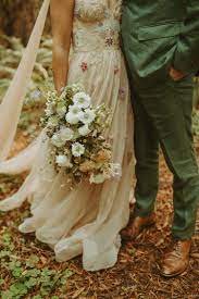A Floral Wedding Dress For This Elopement In The Redwoods Nature Wedding Dress Floral Wedding Dress Forest Wedding Dress