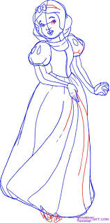 Draw an oval for the torso. Filmic Light Snow White Archive Draw Snow White Tutorial