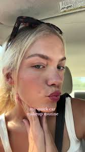 very fast car makeup routine <3 #makeup #carmakeup #grwm