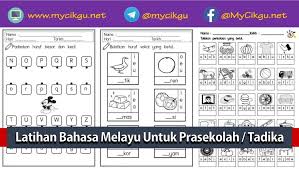 Membaca pra sekolah dan tahun 1. Latihan Bahasa Melayu Untuk Murid Prasekolah Tadika Tahun 4 6 Mycikgu Net Preschool School Periodic Table