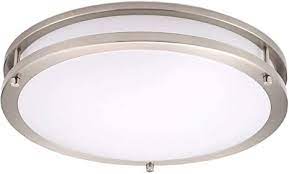 Ceiling light fixtures are the perfect lighting solution for kitchens, bedrooms, hallways and bathrooms. Amazon Com Ostwin 14 Inch Led Flush Mount Ceiling Light Dimmable Round Light Fixture Brushed Nickel Finish Plastic Shade 21 Watts 120w Eq 1470 Lm 5000k Daylight Home Improvement