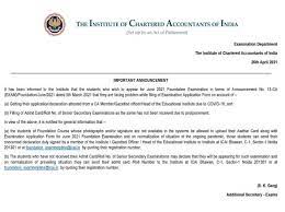 Announcement by exam department of icai | jan 21 ca exams 2nd cycle ca foundation revision revision marathons. Icai Issues Notification For Class 12 Icai Ca Foundation Applicants Check Details Here