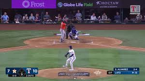 Yordan Alvarez grounds out, third baseman Josh Jung to first baseman Jake Burger.