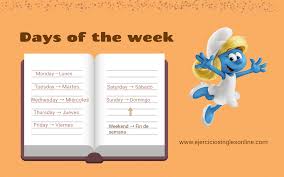 Los nombres de los días de la semana en inglés son útiles en cada paso. Dias De La Semana En Ingles Ejercicios Ingles Online