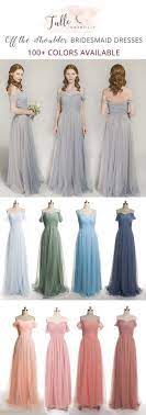 Long Off Shoulder Tulle Bridesmaid Dress Tbqp328 Tulle Bridesmaid Dress Patterned Bridesmaid Dresses Bridesmaid Dress Colors