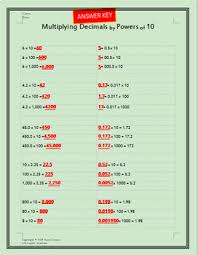 Check spelling or type a new query. Multiplying Decimals By Powers Of 10 Easy Grade Worksheet W Answer Key