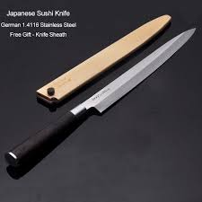 27cm Sashimi Japonais Sushi Couteau Cuisine Allemagne 1 4116 Acier Inoxydable Salom Poisson Filage Yanagiba Couteaux De Cuisine 10 2g Aliexpress