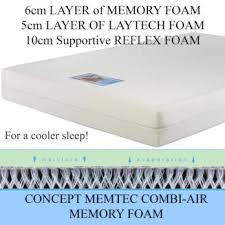 Featuring a 7 high density foam core topped with a 3 layer of luxurious gel infused memory foam, this 10 mattress perfectly strikes the balance of spinal support and pressure point relief. Concept Memtec Combi Air Memory Foam Mattress
