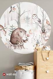 wandtattoo kvilis tierfreunde im wald rund wall art de kinder tapete kinderspielzimmer baby zeug