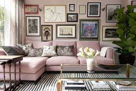 A Colorful London Apartment Has The Cutest Pink And Green Kitchen London Apartment Pink Sofa Green Kitchen