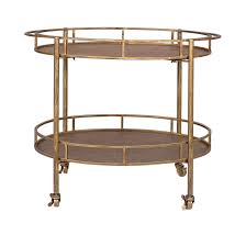 Ready To Serve Party Guests In Style The Oval 2 Tier Bar Cart Has An Antique Gold Finish And Easy Roll Casters Rollwagen Bar Goldener Servierwagen Home Living