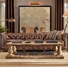 Balustrade Salvaged Wood Coffee Tables Leather Living Room Furniture Restoration Hardware Living Room Living Room Leather
