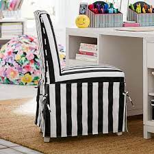 Homepop open back dining chair, set of 2, black and white stripes. Black And White Maybaby Slipcover Desk Chair