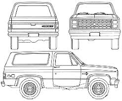 The chevrolet coloring pages include illustrations of the chevrolet silverado, chevrolet silverado hd, chevrolet bolt ev,. 1987 Chevrolet Blazer Suv Blueprints Free Outlines