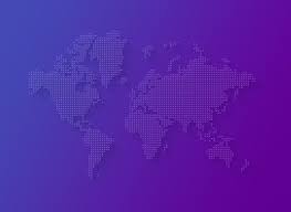 Illustration d'une carte du monde composée d'étoiles sur fond violet |  Photo Premium