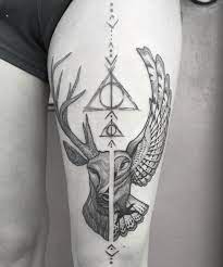Harry Potter Leg Tattoo Stag Tattoo Harry Potter Tattoos Tattoos