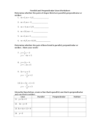 Showing 8 worksheets for parallel and perpendicular slope proofs. 6 6 Parallel And Perpendicular Lines Worksheet