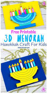 3d Menorah Hanukkah Craft For Kids Hanukkah Crafts Crafts For Kids Hannukah Crafts