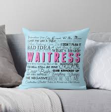 Waitress Original Cast Recording Throw Pillow By Hannah Cohen In 2020 Throw Pillows Designer Throw Pillows Printed Throw Pillows