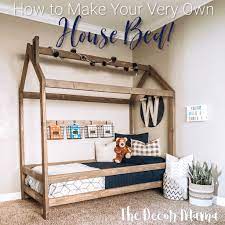 This is a really easy build which only requires simple tools (however power tools will quicken things), the bed is made out of whitewood pine so it can be painted, stained or left untreated.parts1x 9mm plyboard ( 1200 x 610mm | 4ft x 2ft )3x 18mm pi… Diy Twin Size House Bed The Decor Mama Toddler House Bed House Beds For Kids House Frame Bed