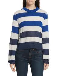 Rag Bone Annika Blue Striped Cashmere Sweater S