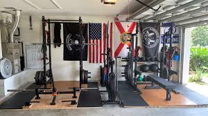 This kit was tailored to fit perfectly in every home gym storage space. Logan S Double Rack Garage Gym In Florida Two Rep Cave