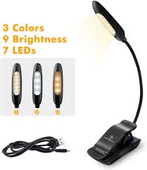 Amir Mini Book Light 4 Led Reading Light Usb Rechargeable Clip On Light With Eye Care 2 Level Brightness Perfect For Bookworms Kids Book Lights