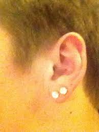 Double Pierced Ear On Male Ear Piercings Earings Piercings Double Ear Piercings