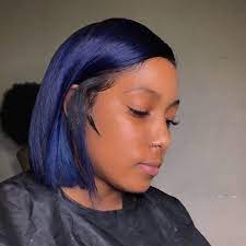 395 Likes 4 Comments Hairbyblueskyyy On Instagram Frontal Sewin No Glue Miami Miamiha Dyed Natural Hair Royal Blue Hair Midnight Blue Hair