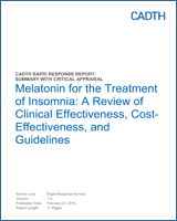 Melatonin For The Treatment Of Insomnia A Review Of Clinical Effectiveness Cost Effectiveness And Guidelines Ncbi Bookshelf