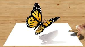 3d Colored Pencil Drawing Of Butterfly Speed Draw Jasmina Susak 3d Art Butterfly Drawing 3d Pencil Art 3d Art Drawing