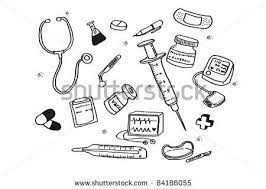 Freehand Draw Doctor S Tools Stock Photo 84186055 Shutterstock Doctor Drawing Nurse Drawing Doodle Icon