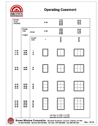 Operating Casement Window Size Chart From Brown Window