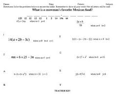 Solving Algebraic Expressions Riddle Practice Solving Algebraic Expressions Algebraic Expressions Rational Expressions