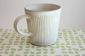 シモヤユミコ マグカップl白しのぎ 和食器通販 うちる 和食器の皿 鉢 飯椀など マグカップ 陶器 しのぎ