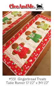 Gingerbread Treats Table Runner Pattern By Cleo And Me Christmas Table Runner Pattern Table Runner Pattern Christmas Table Runner