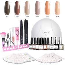Modelones Gel Nail Polish Kit With Uv Light 6 Nude Colors In 10ml 24w Nail Lamp Matte Top Coat Base And Top Coat Upgraded Manicure Tools Color3 Walmart Com Walmart Com