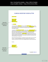 Best resume template design download with the art of resume with free cover letter. Clinical Secretary Cover Letter Template Free Pdf Google Docs Word Apple Pages Template Net Project Manager Cover Letter Cover Letter Template Free Cover Letter Template