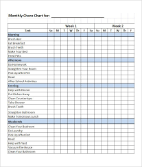 Family Chore Chart Template 10 Free Word Excel Pdf