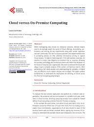 Platform as a service (paas) c. Pdf Cloud Versus On Premise Computing