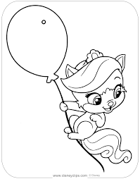 Coloring Page Of Treasure From Palace Pets Whisker Haven Floating From A Balloon Disney Palacepe Coloring Pages Disney Coloring Pages Animal Coloring Pages