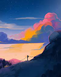 Quick Landscape Lighting Practice Drawn Weeks Ago But I Forgot To Post To Ig Sorry Landscape Magicho Landscape Wallpaper Landscape Illustration Landscape