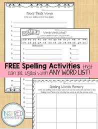 Free Spelling Activities That Can Be Used With Any List Of Words Teaching Spelling Spelling Words Spelling Word Activities