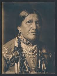 1907 Otoe Nativve American Woman, Sepia Photo by Photograher George Cornish 