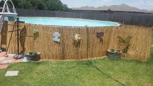 Bamboo Around Pop Up Pool Fence Around Pool Diy Swimming Pool Jacuzzi Outdoor