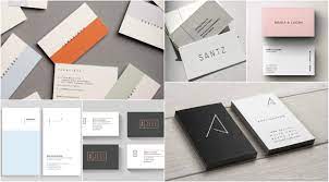 Clean minimal business card mockup with wood small plate on table and light shadow. 50 Minimal Business Cards That Prove Simplicity Is Beautiful Inspirationfeed