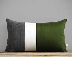 Silk Horizon Line Pillow Cover In Copper Cream Charcoal Gray 12x20 Or 20x20 By Jillianrenedecor Fall Home Decor Rust Burnt Orange Colorblock Pillow Green Velvet Pillow Pillows